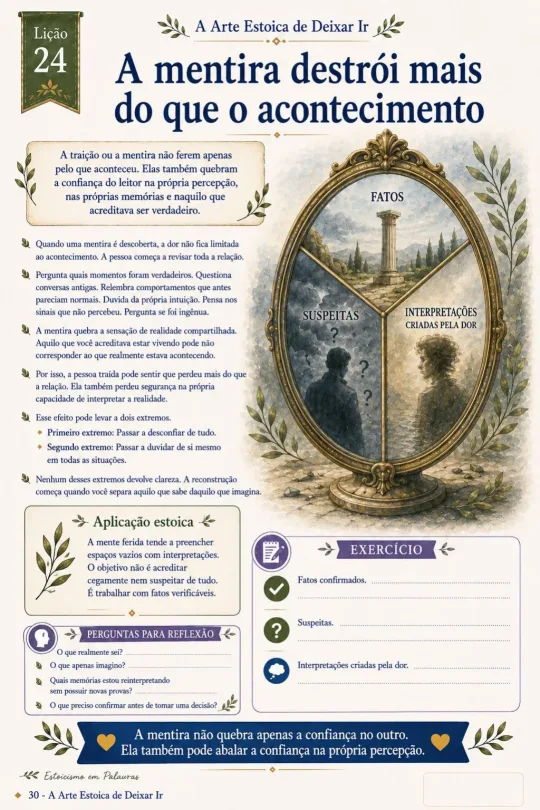 Amostra de uma das 50 lições estoicas